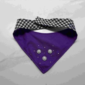 Bandana perle fleur mauve