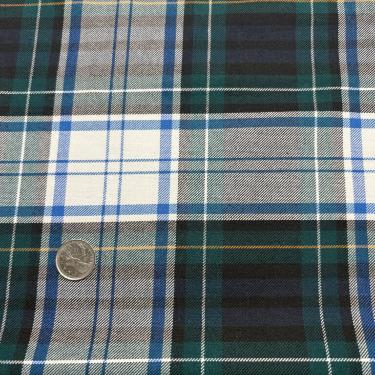 tissus carreaux bleu, vert et blanc