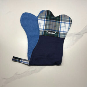 essuie-patte chien carreaux bleu et marine