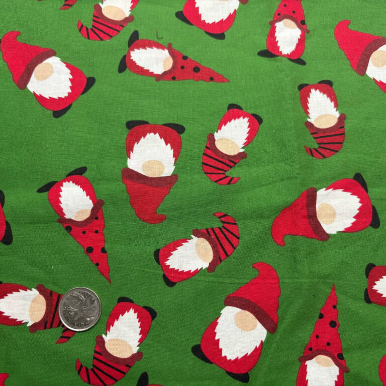 tissus festifs gnomes vert