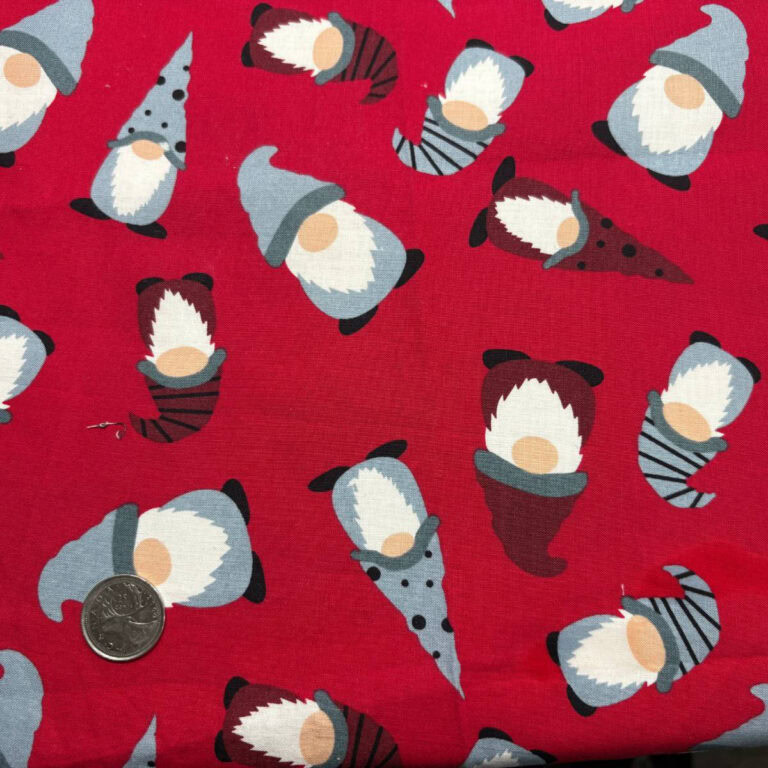tissus festifs gnomes rouge