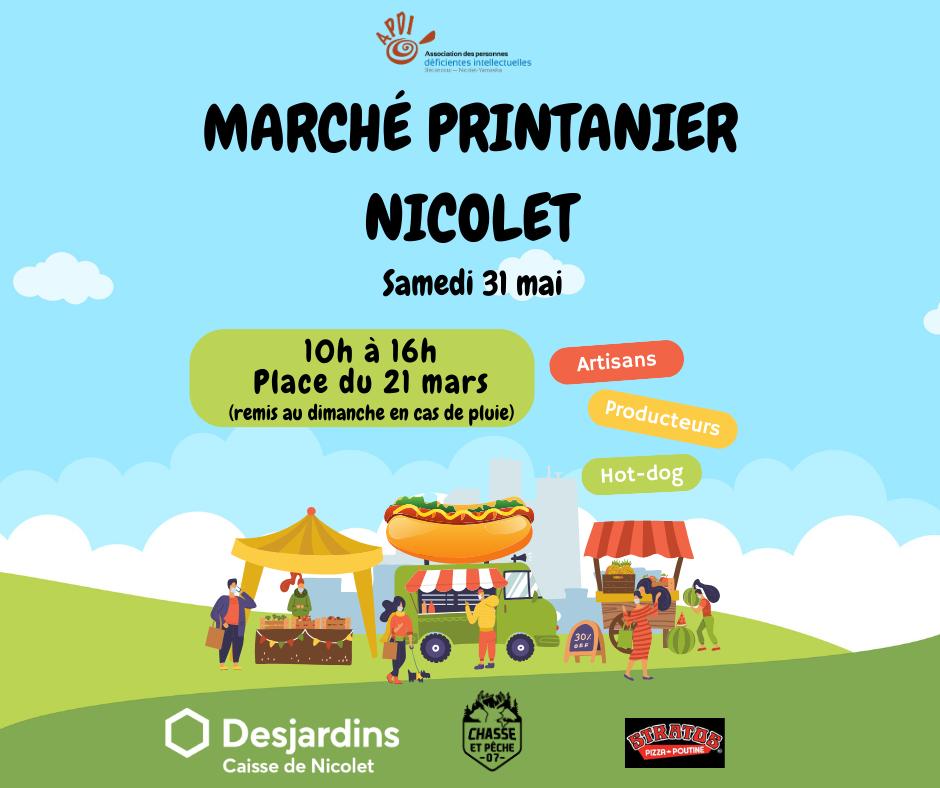 événement marché printanier Nicolet samedi 31 mai 2025