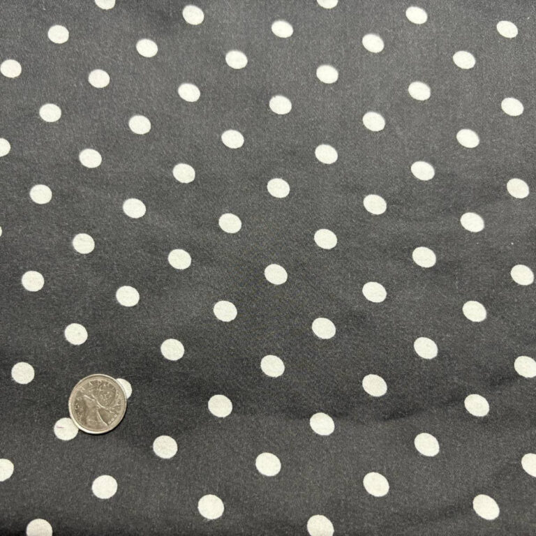 tissus pois blanc et gris