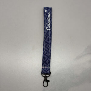 porte-clés carreaux bleu
