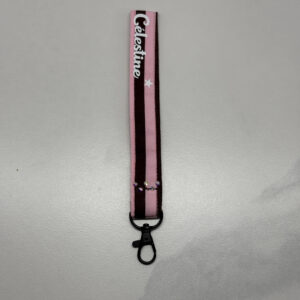 porte-clés lignes rose et brun